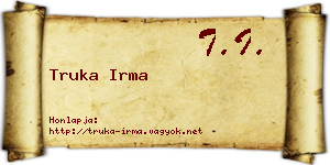 Truka Irma névjegykártya